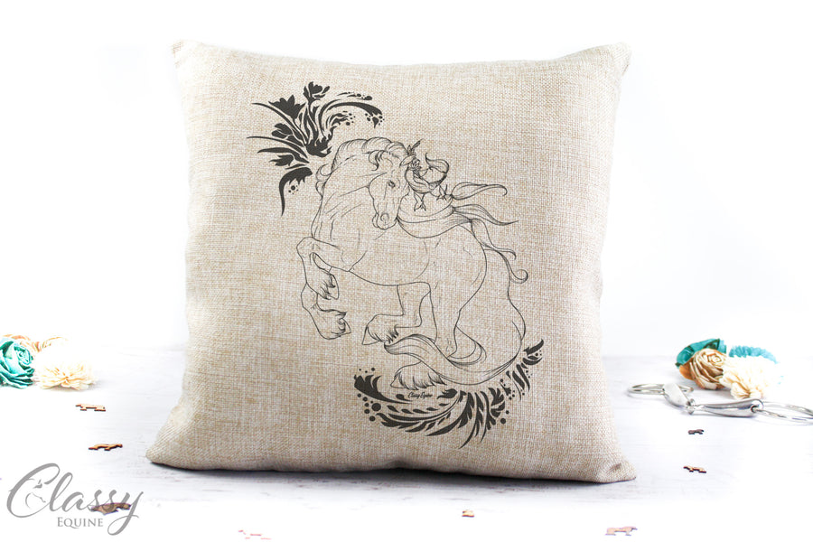 Friesian Horse Pillow Cover - Radiant Friesian Horse