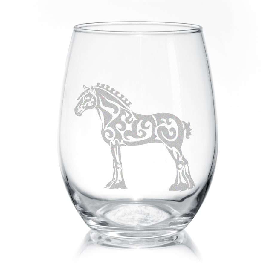 Draft Horse Stemless Wine Glasses