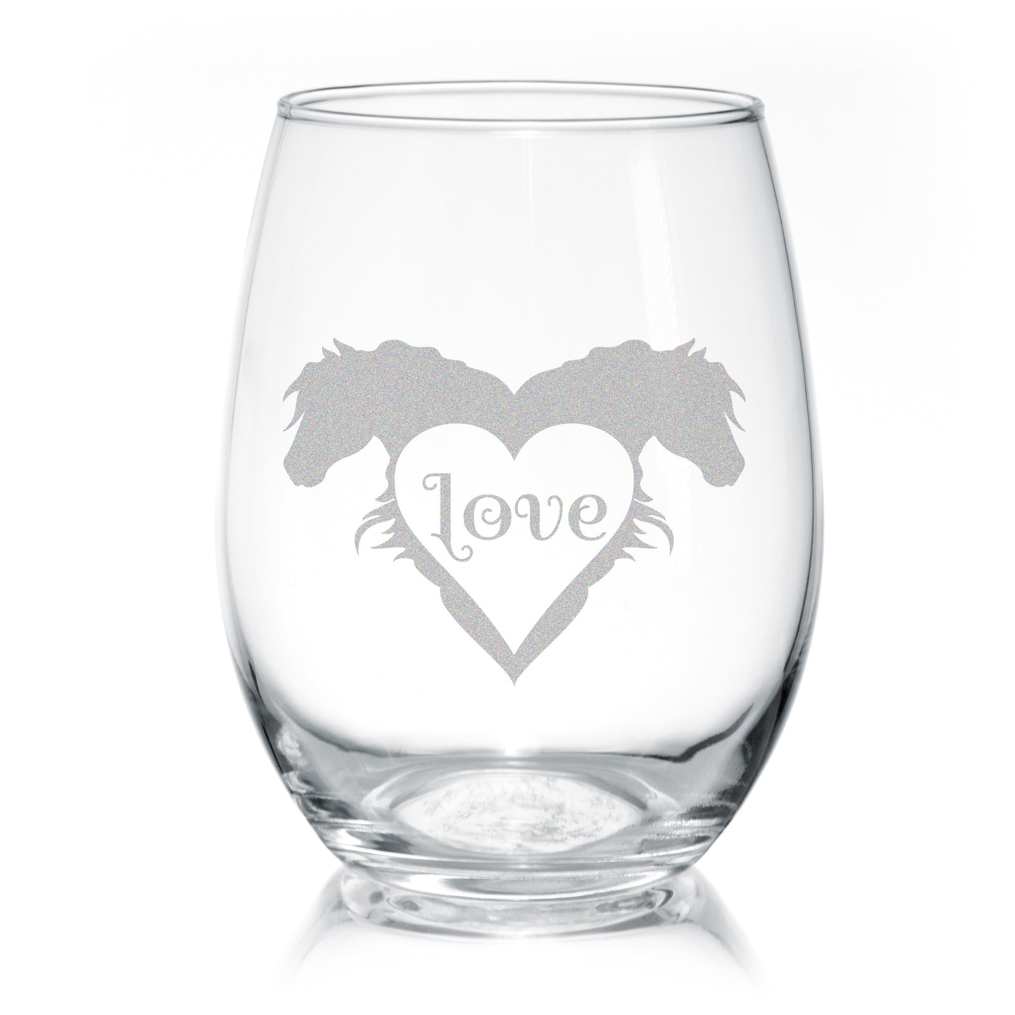 For the Love of Horses Stemless Wine Glass Set
