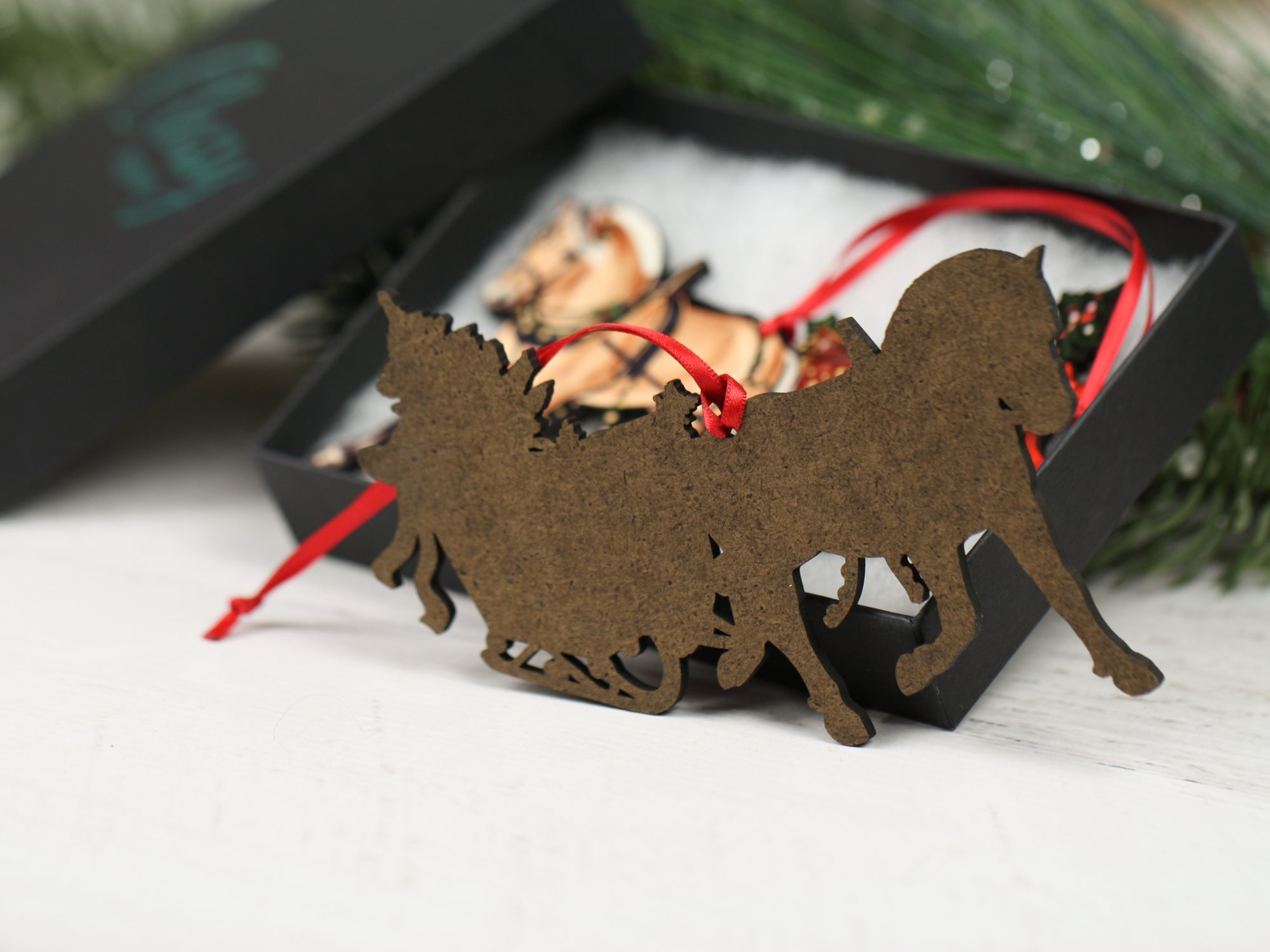 Fjord Horse Christmas Ornament Norwegian Fjord Horse Sleigh