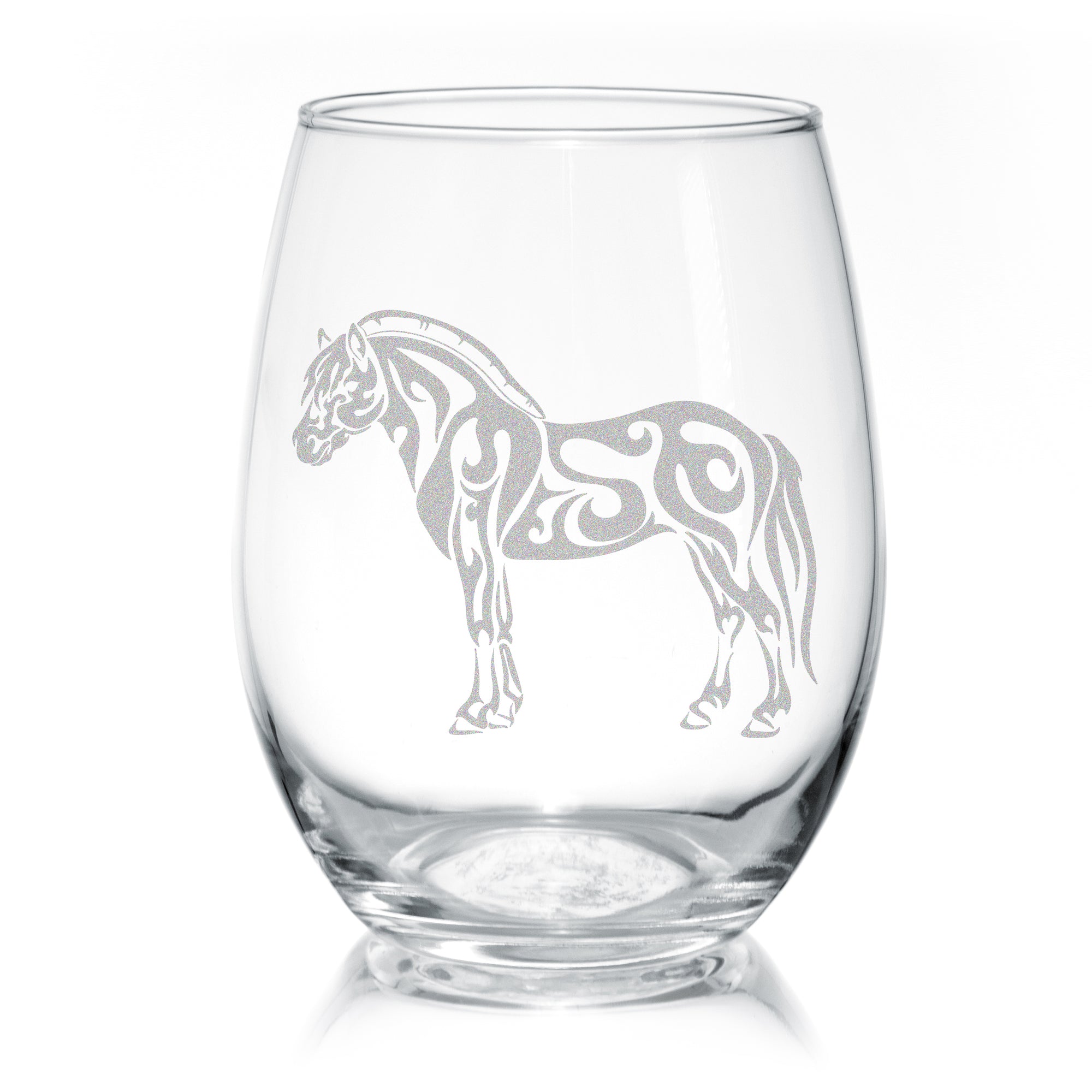 Fjord Horse Stemless Wine Glasses