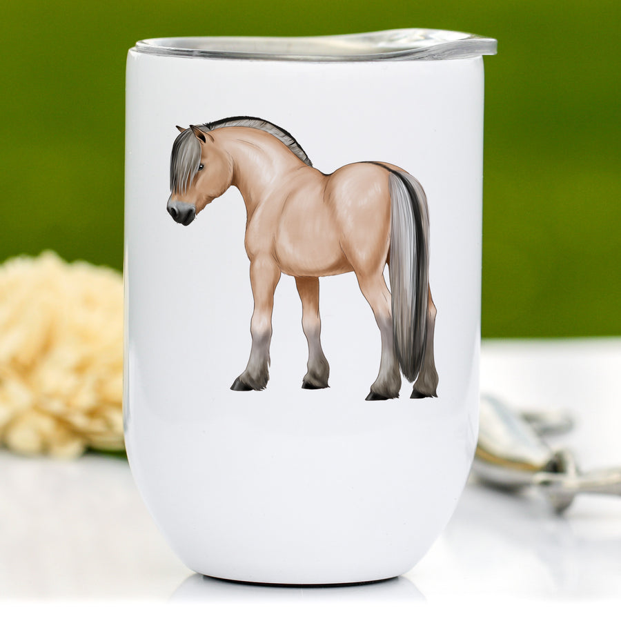 Dun Fjord Horse Wine Tumbler