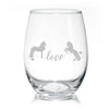 Friesian Horse Love Stemless Wine Glasses