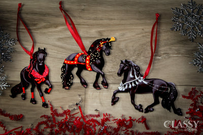 Horse Christmas Ornament - Full Set of Friesian Horses