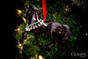 Horse Christmas Ornament - Friesian Horse with White Decorations