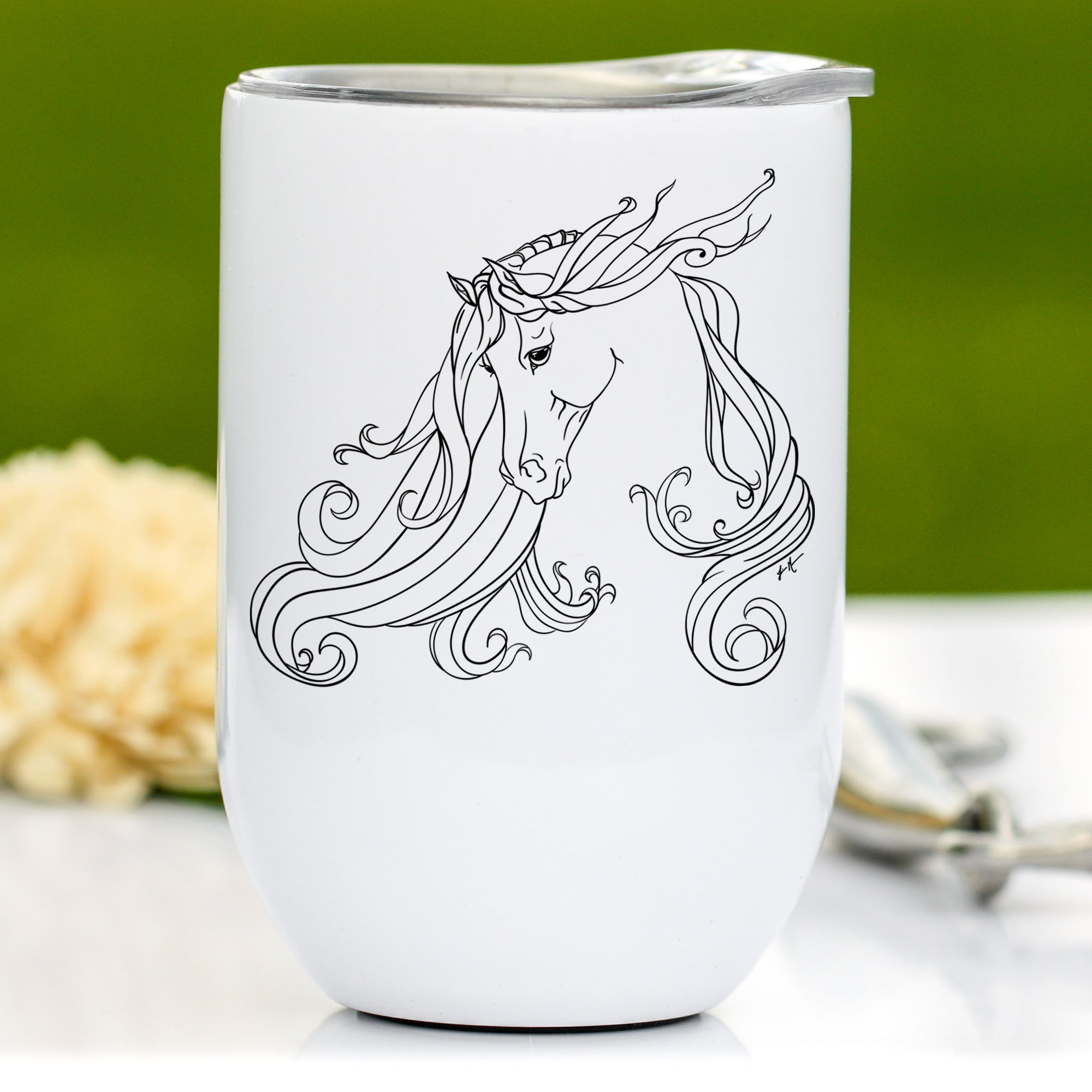 Graceful Arabian Horse Wine Tumbler
