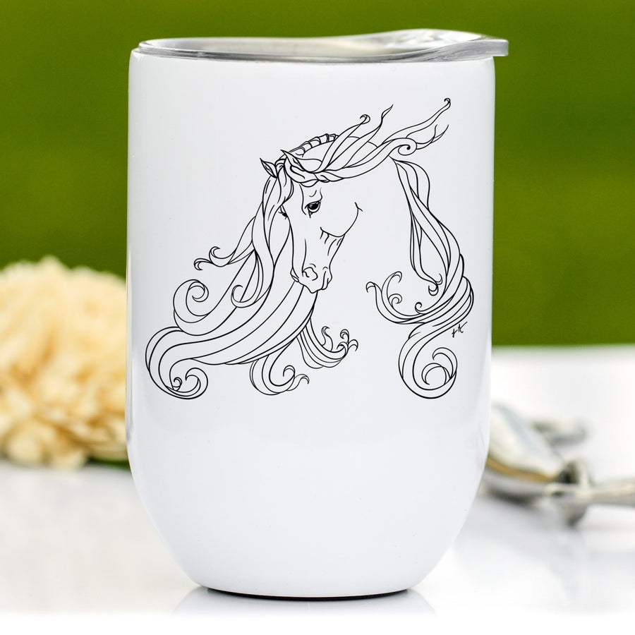 Graceful Arabian Horse Wine Tumbler