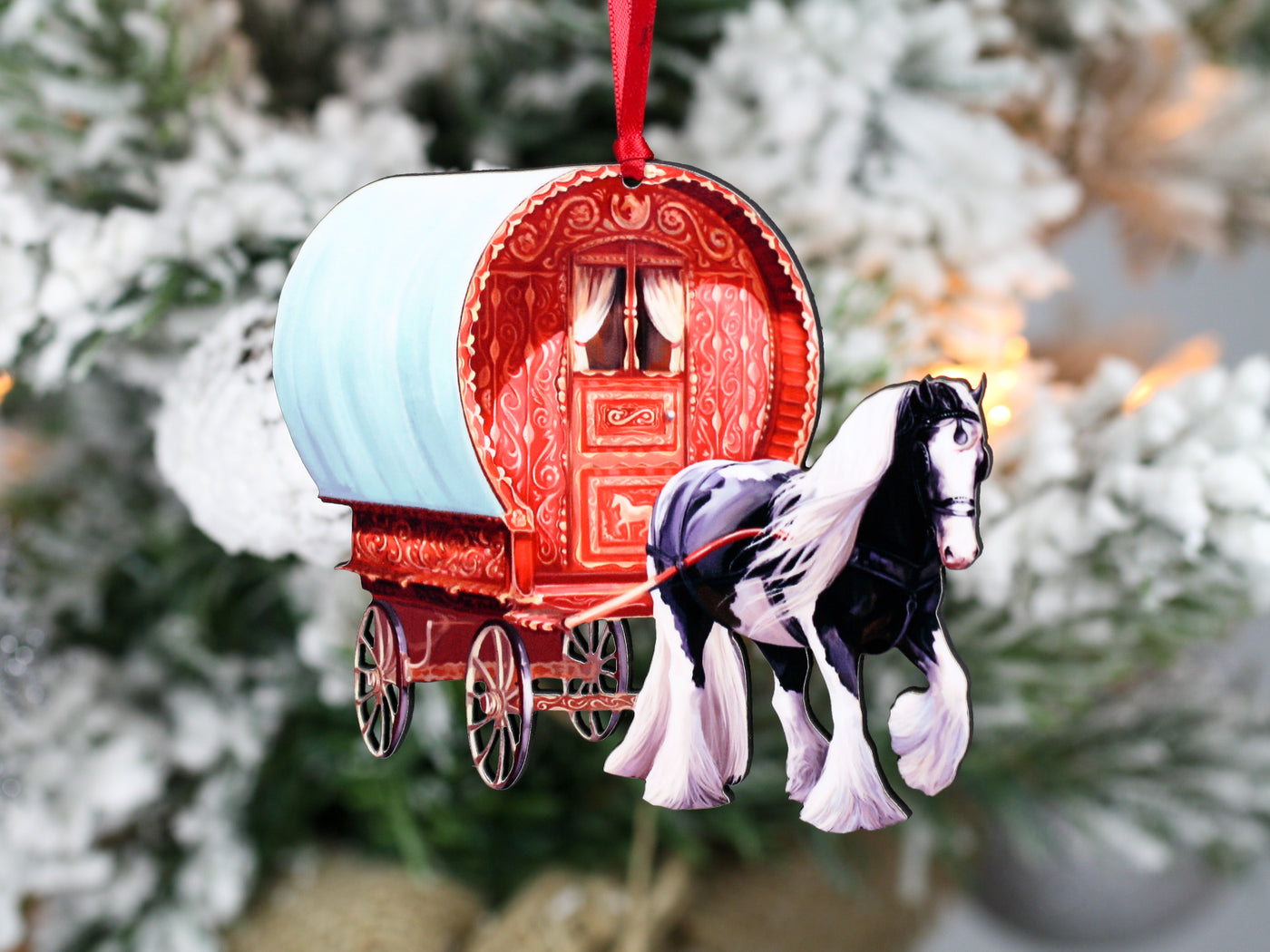 Gypsy Cob Horse Vardo Ornament