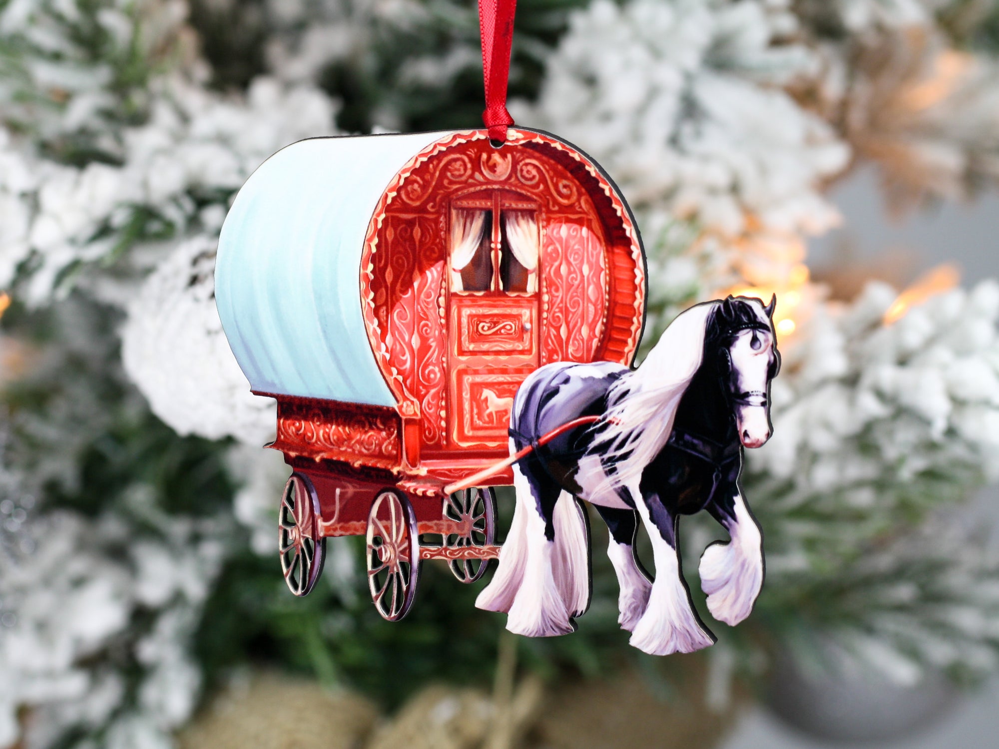 Gypsy Cob Horse Vardo Ornament