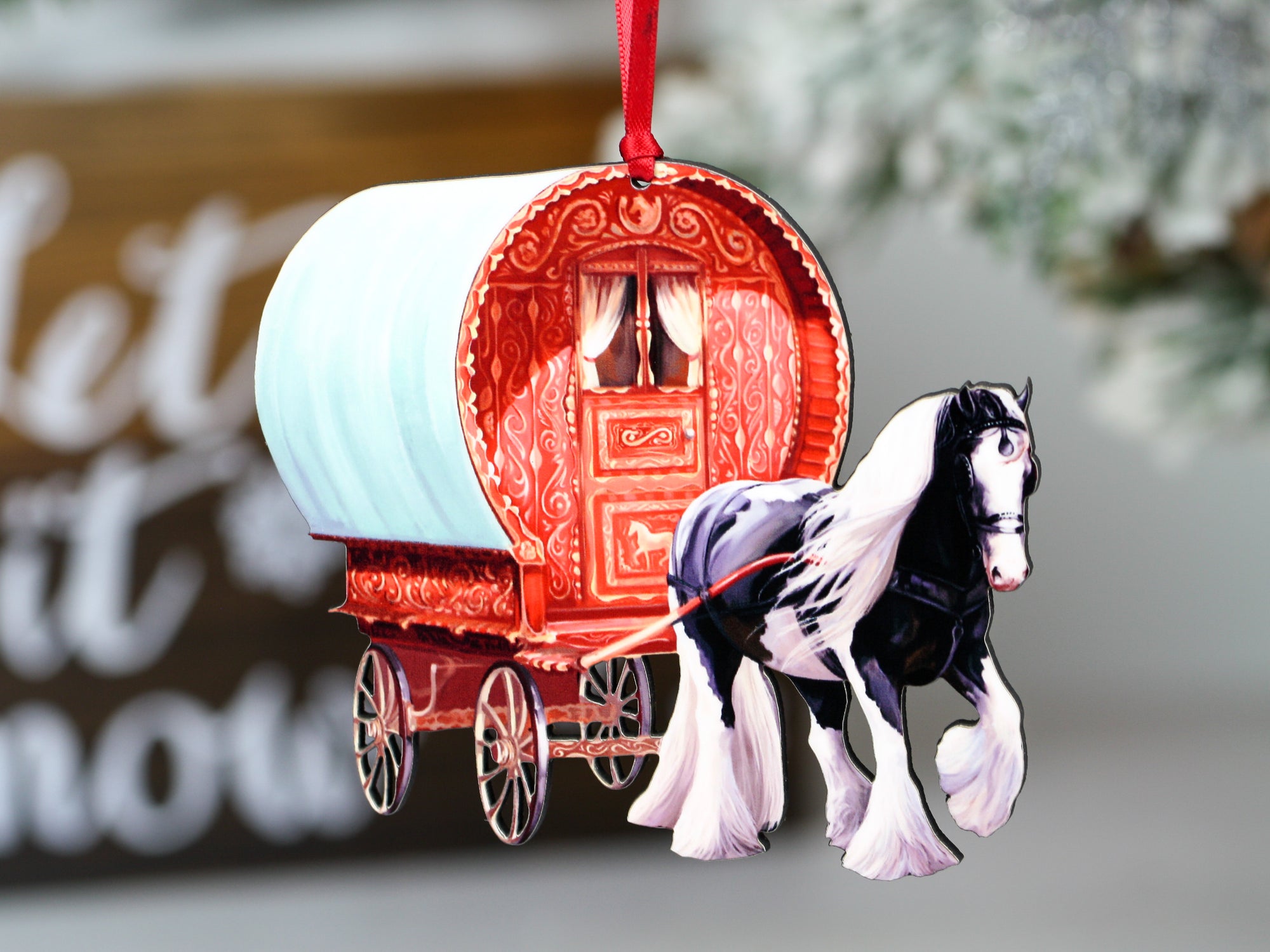 Gypsy Cob Horse Vardo Ornament