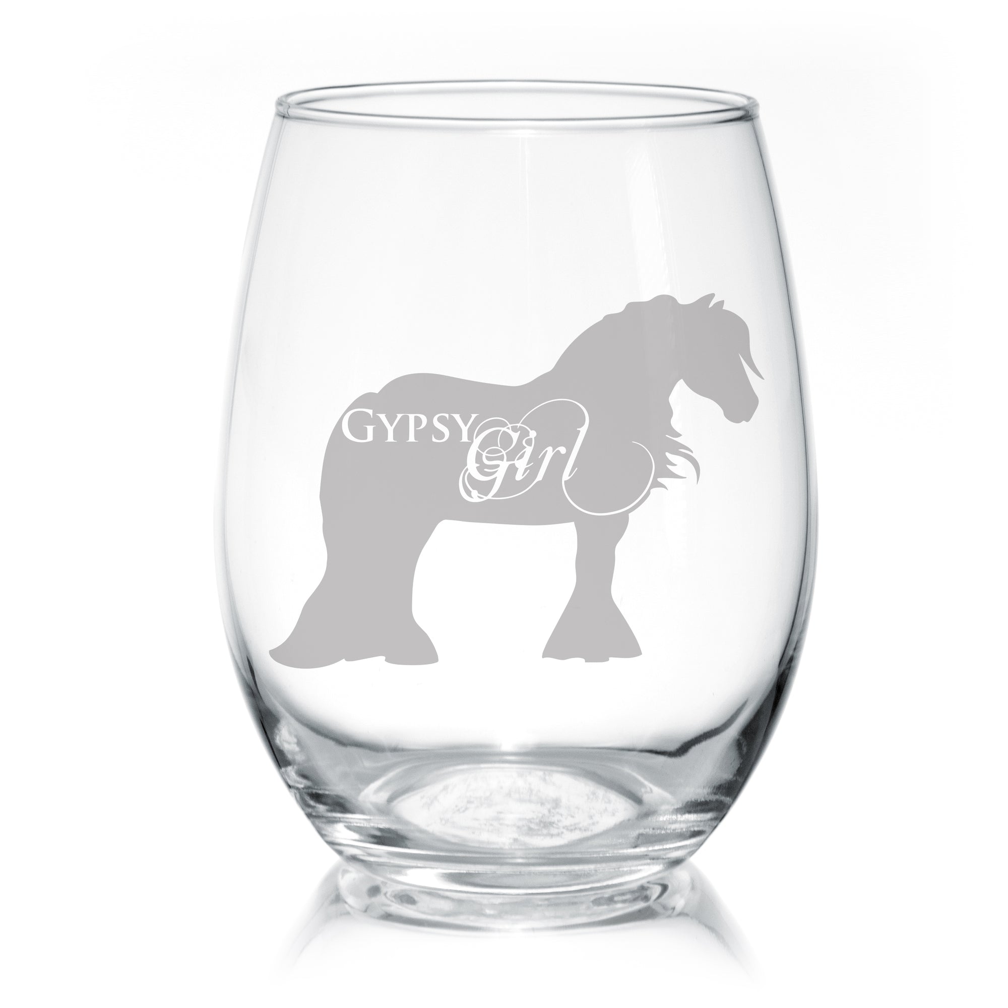 Gypsy Girl - Gypsy Horse Stemless Wine Glasses