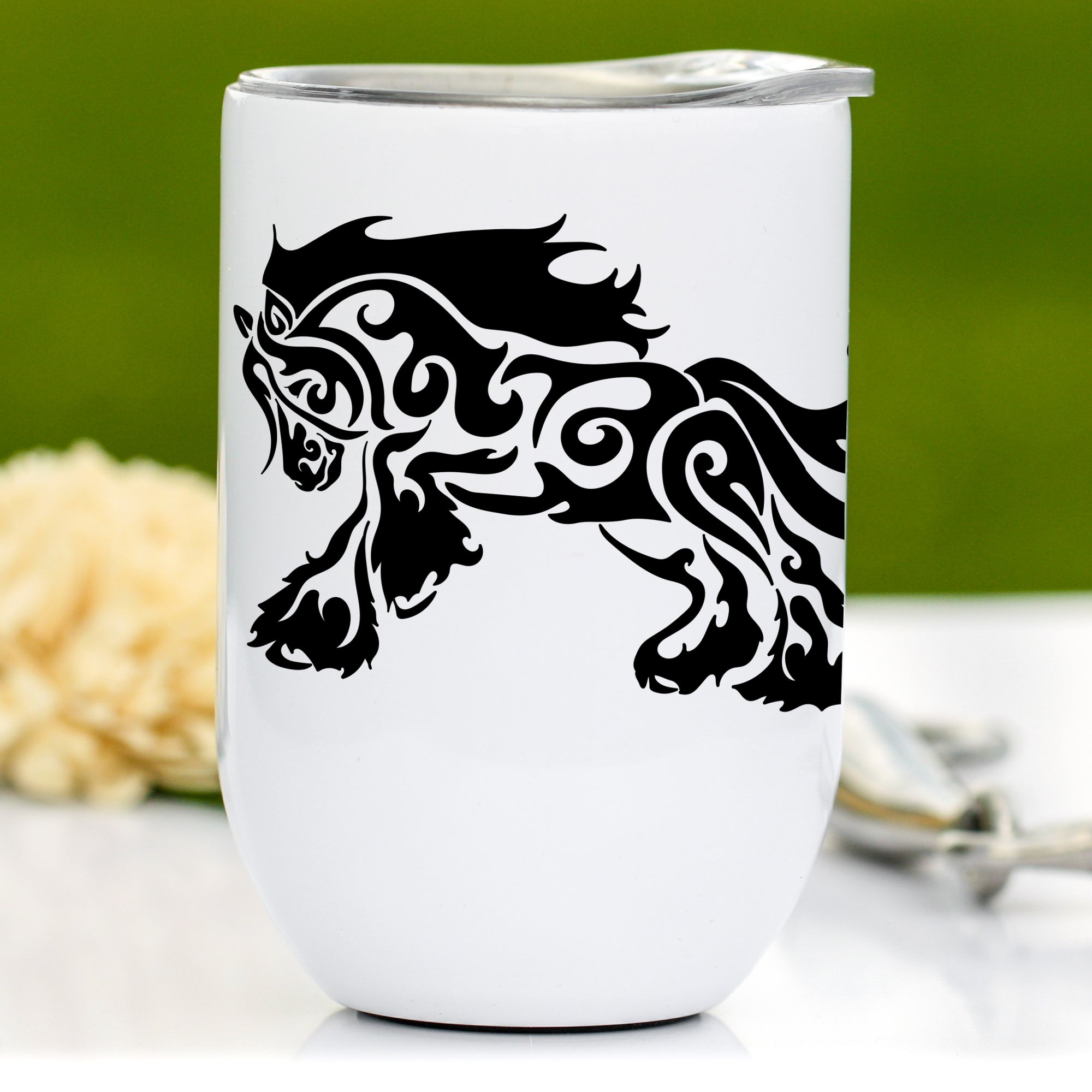 Gypsy Vanner Horse Wine Tumbler