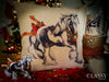 Gypsy Cob Horse Pillow Cover - Tobiano Christmas Gypsy with Star