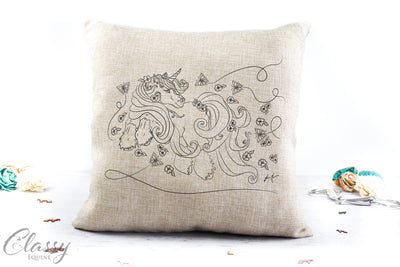Gypsy Horse Pillow Cover - Plumeria Gypsy Unicorn Pony