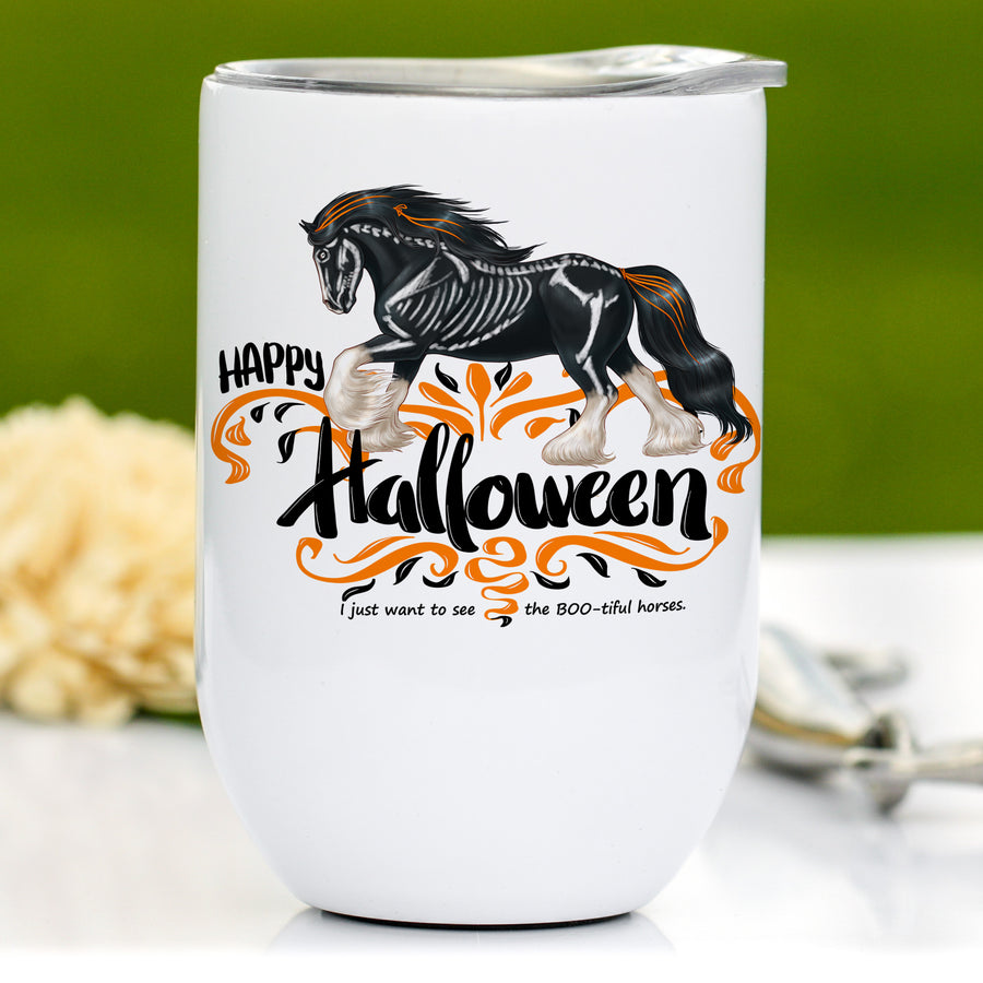 Halloween Gypsy Horse Wine Tumbler