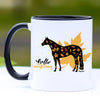 Hello Autumn Fall Quarter Horse Coffee Mug - 11 oz