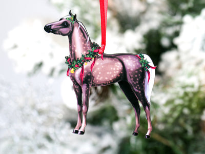 Silver Dapple Miniature Horse Christmas Ornament