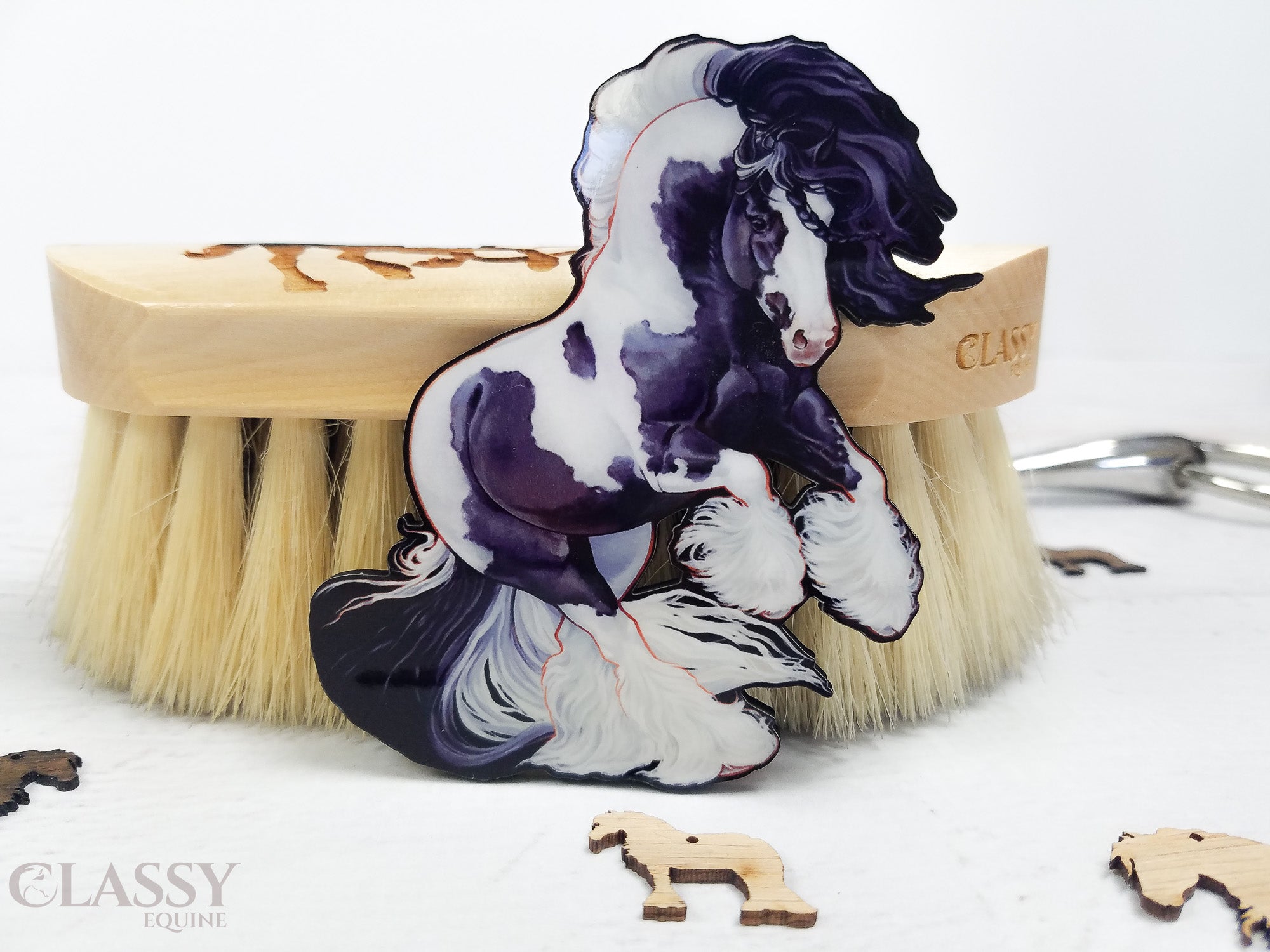 Black and White Tobiano Gypsy Horse Ornament