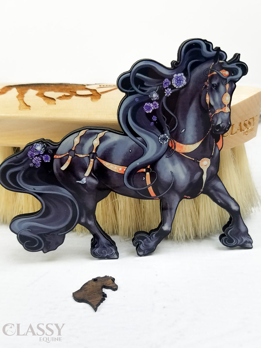 Trotting Friesian Horse Ornament