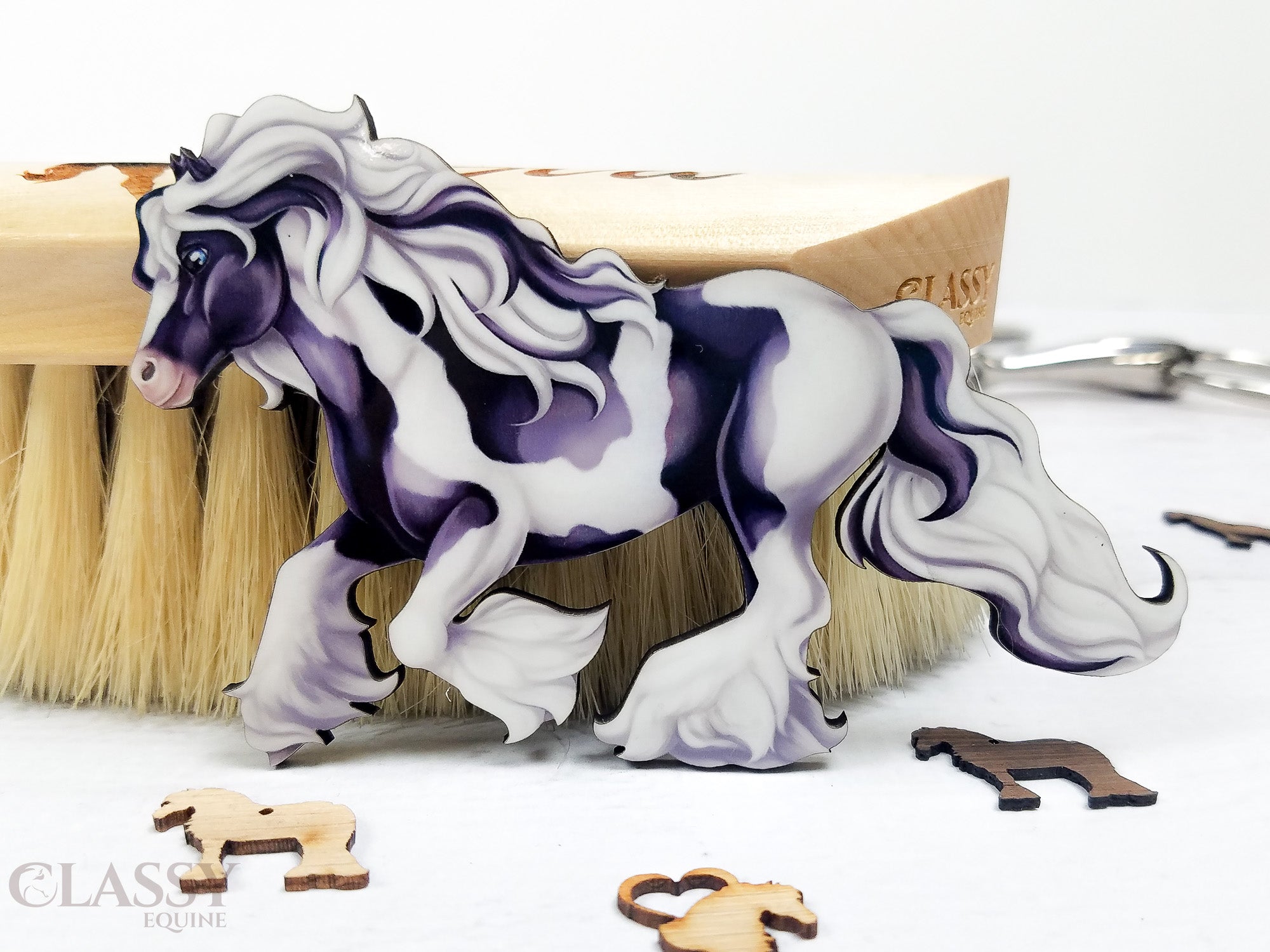 Traditional Cantering Tobiano Gypsy Horse Ornament