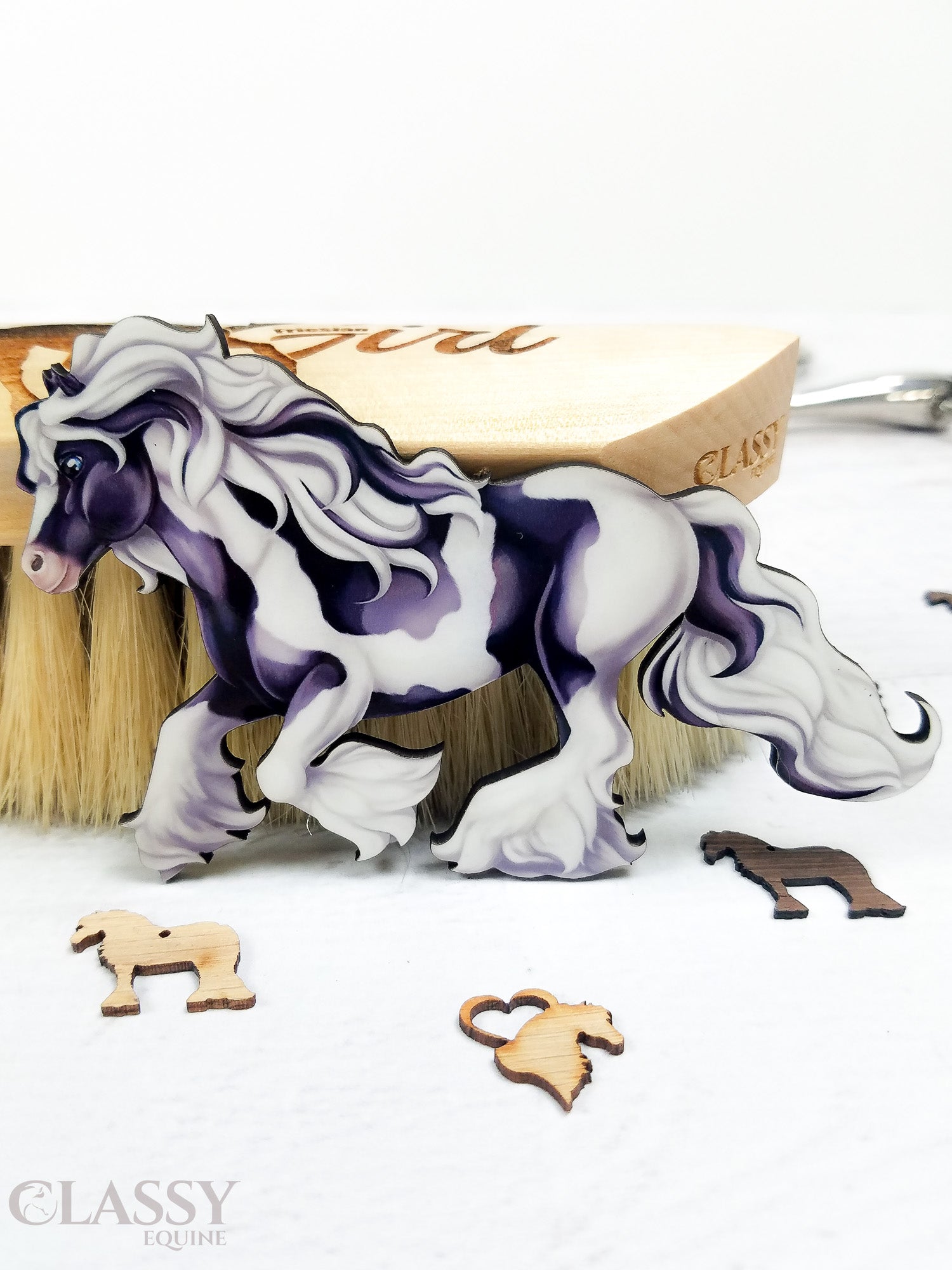 Traditional Cantering Tobiano Gypsy Horse Ornament