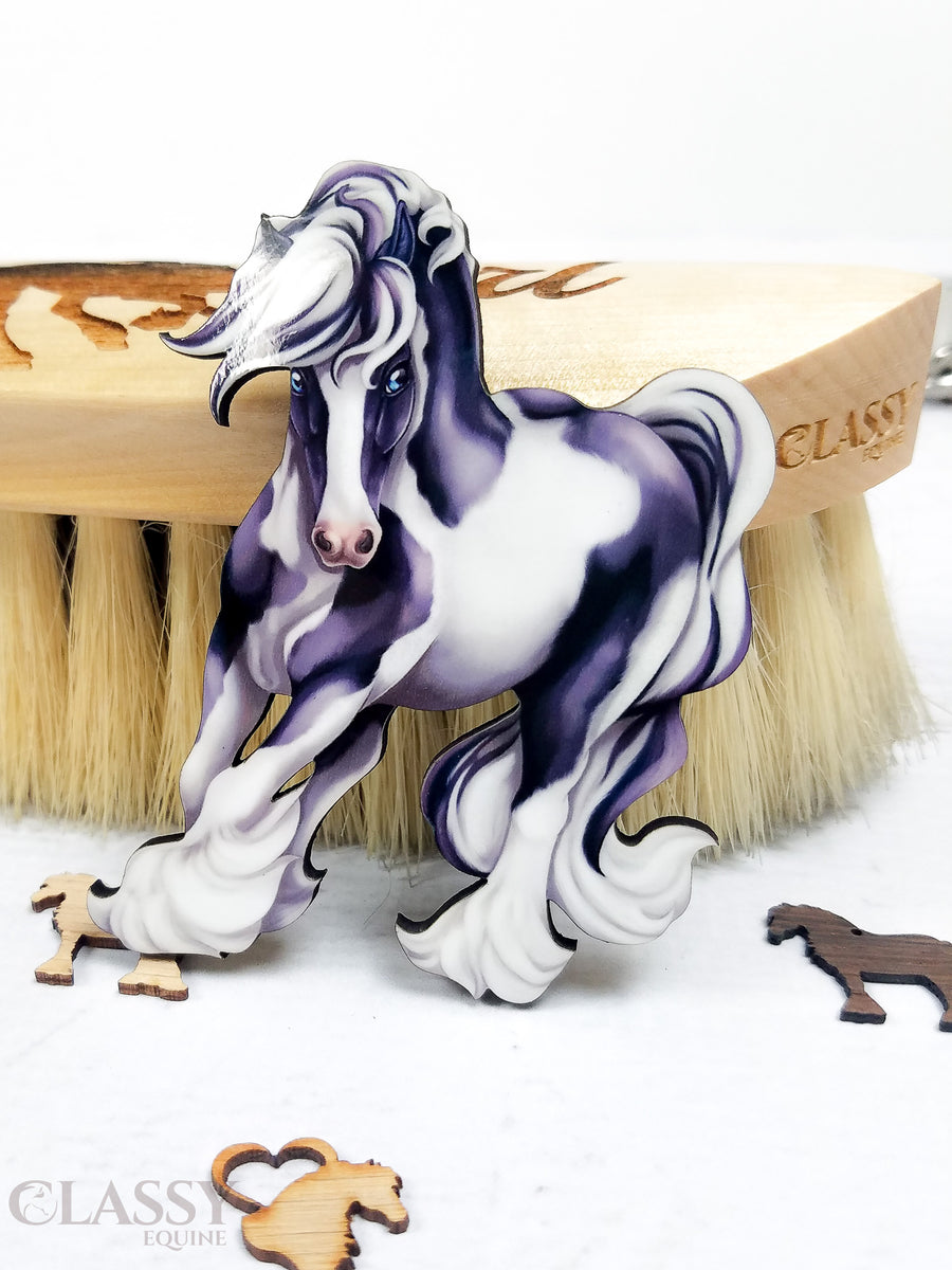 Traditional Turning Tobiano Gypsy Horse Ornament