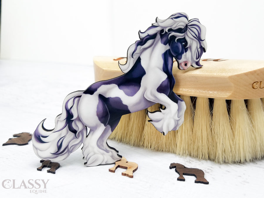 Traditional Rearing Tobiano Gypsy Horse Ornament