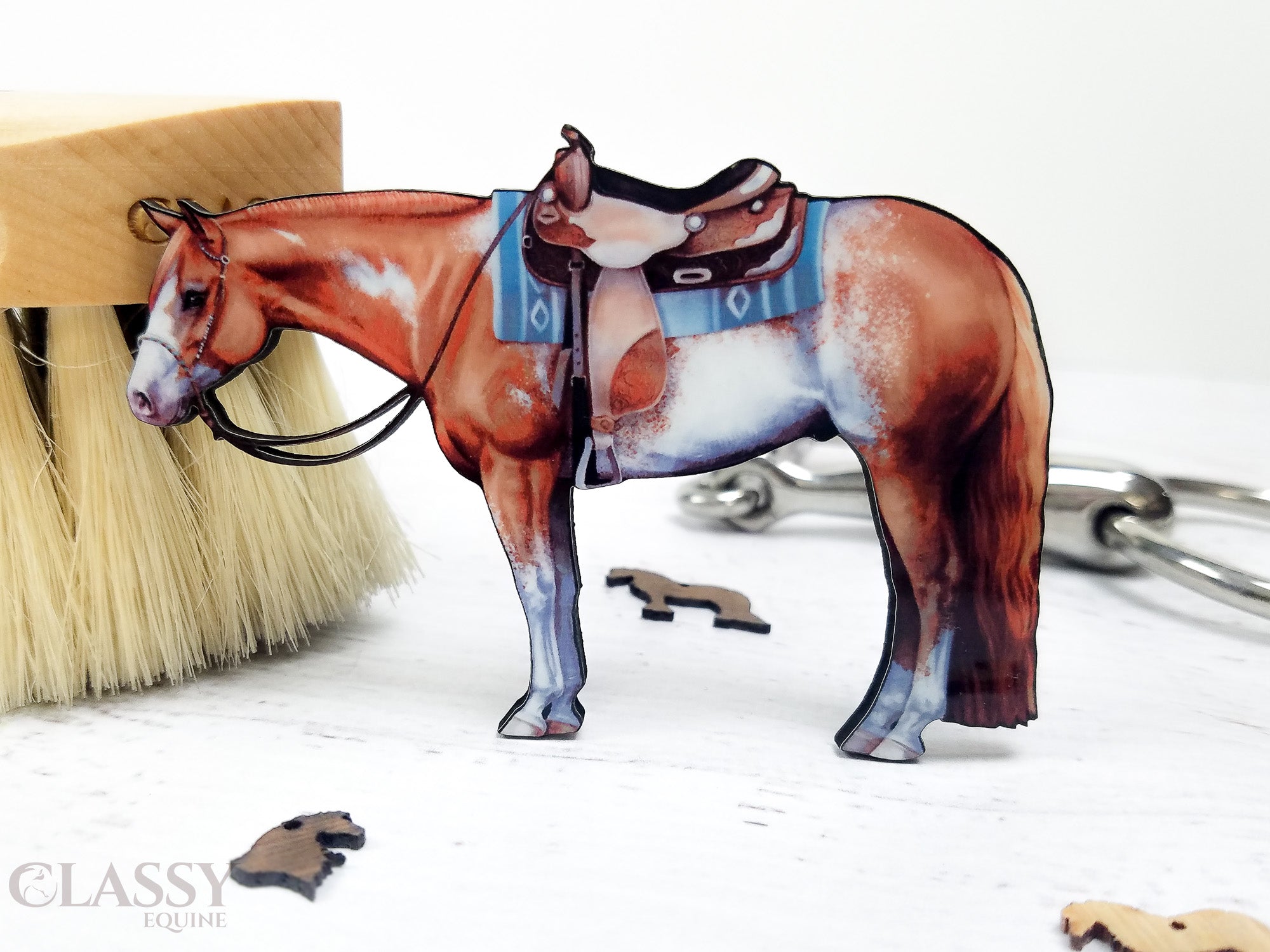 Chestnut Overo Sabino Western Paint Horse Ornament