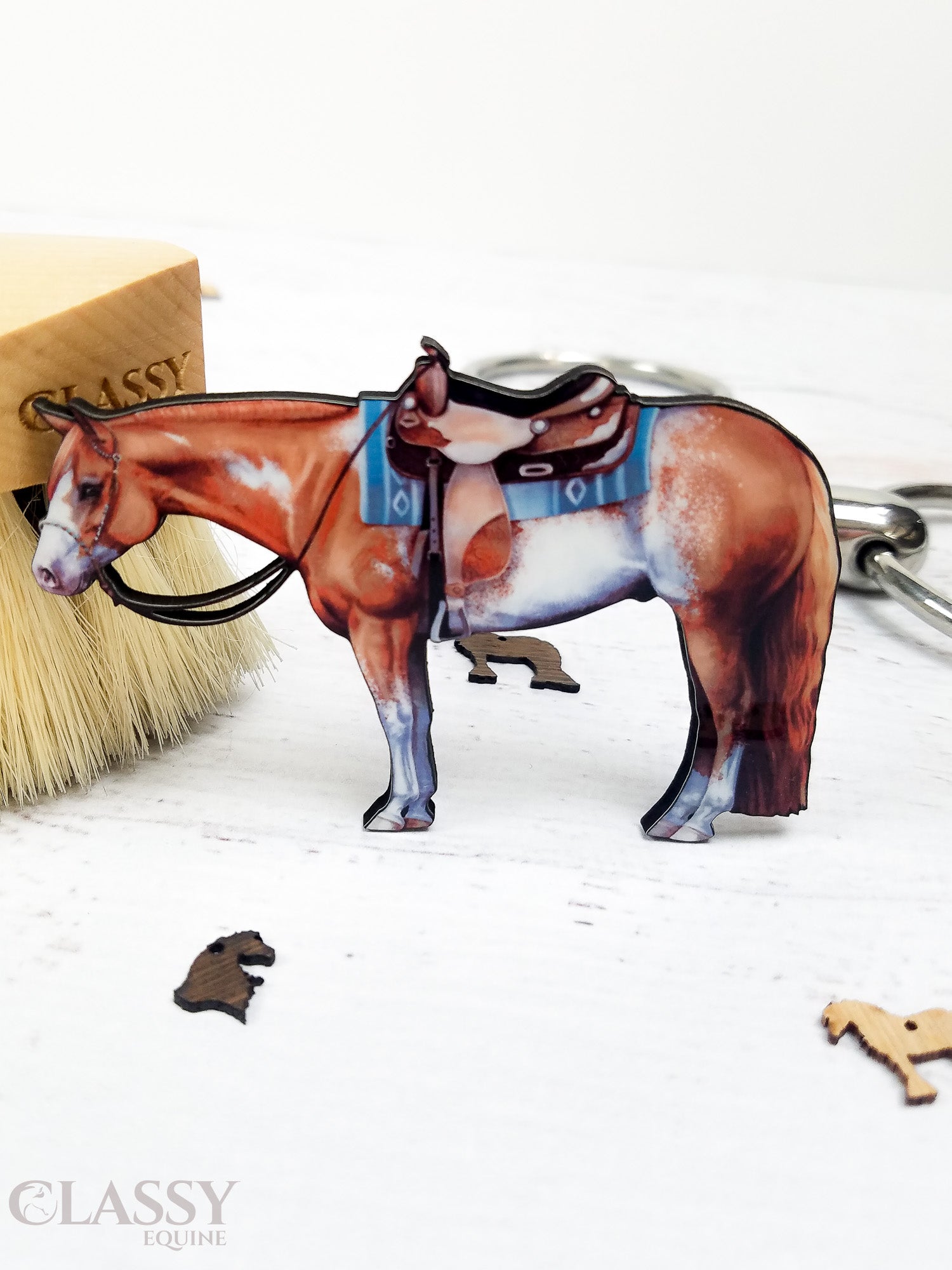Chestnut Overo Sabino Western Paint Horse Ornament