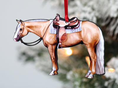 Palomino Western Quarter Horse Ornament