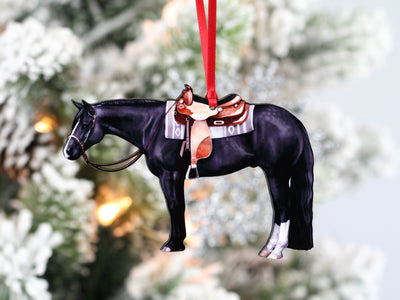 Black Western Quarter Horse Ornament