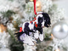 Gypsy Cob Horse Christmas Ornament - Black and White Tobiano I