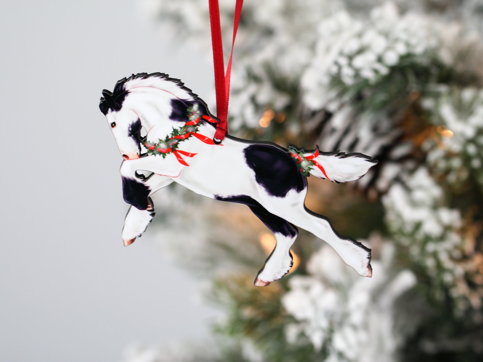 Gypsy Vanner Horse Christmas Ornaments - Set of 5 Gypsy Foals