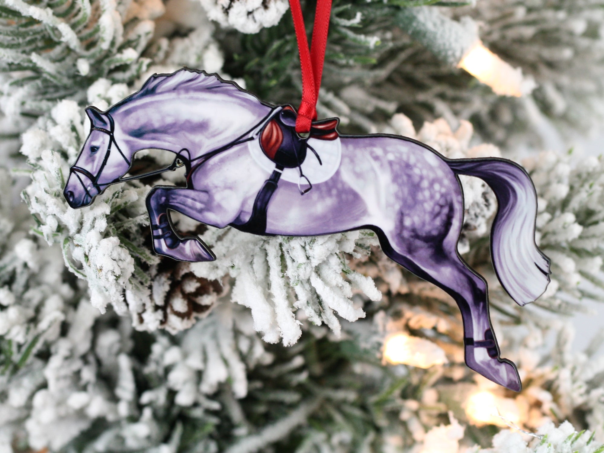 Jumping Horse Ornaments - Gray Hunter Jumper