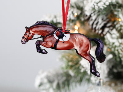 Jumping Horse Ornaments - Bay Hunter Jumper