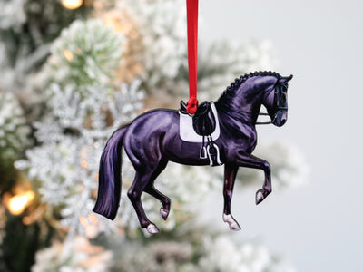 Dressage Horse Ornaments - Black Sport Horse