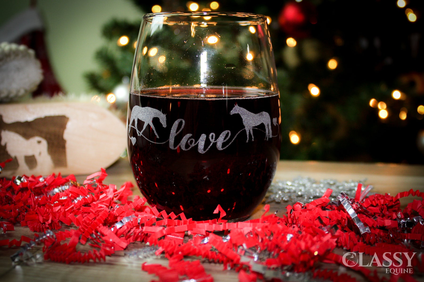 Quarter Horse Love Stemless Wine Glasses