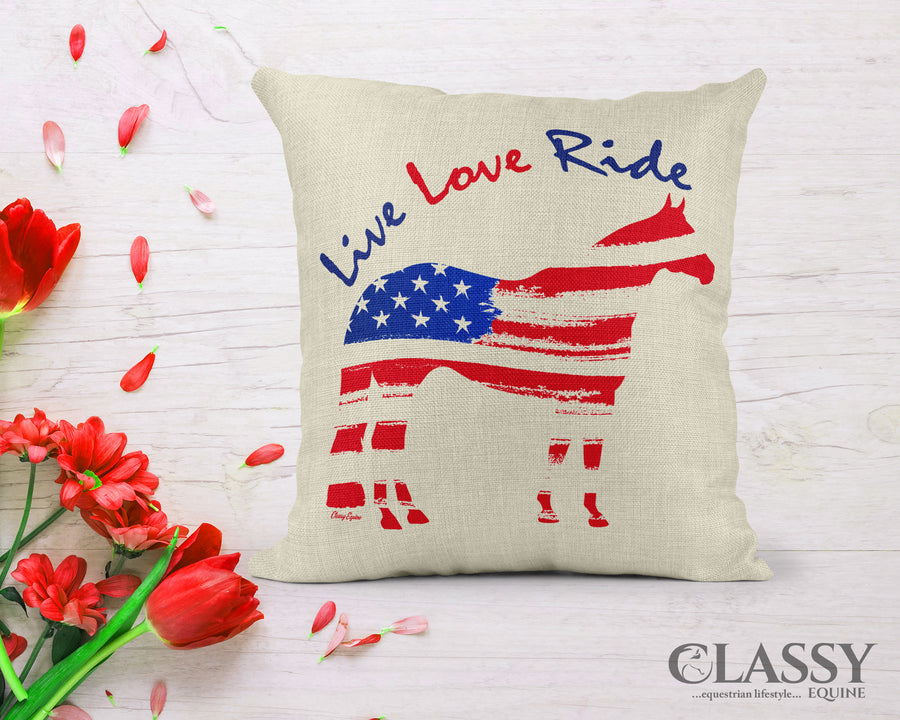 Quarter Horse Pillow Cover -  Live Love Ride