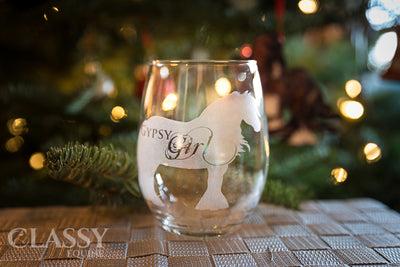 Gypsy Girl - Gypsy Horse Stemless Wine Glasses
