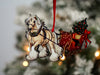 Gypsy Cob Horse Christmas Ornament - Palomino Gypsy Horse Sleigh