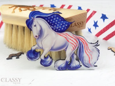 Patriotic Cantering Gypsy Horse Ornament