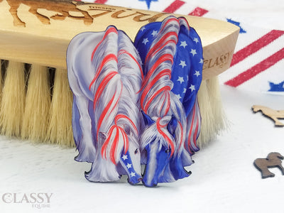 Patriotic Yearling BFF Gypsy Horses Ornament