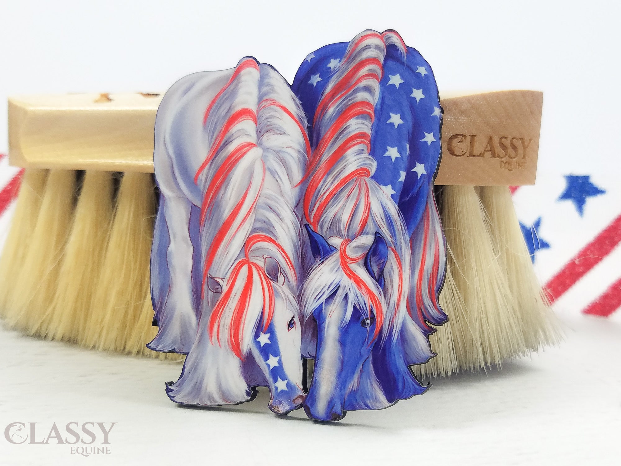 Patriotic Yearling BFF Gypsy Horses Ornament