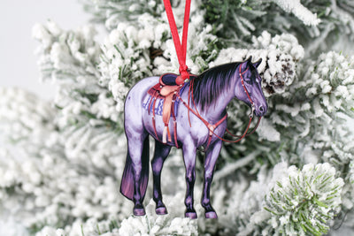 Blue Roan Western Ranch Quarter Horse Ornament