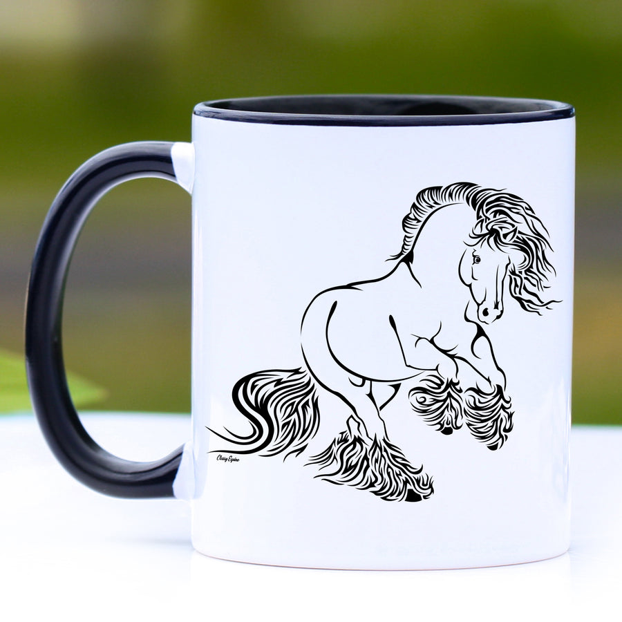 Delighted Rearing Gypsy Horse Coffee Mug - 11 oz