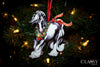 Gypsy Vanner Horse Christmas Ornament - Turning Tobiano Gypsy Horse with Star