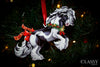 Gypsy Vanner Christmas Ornament - Rearing Tobiano Gypsy Horse with Star