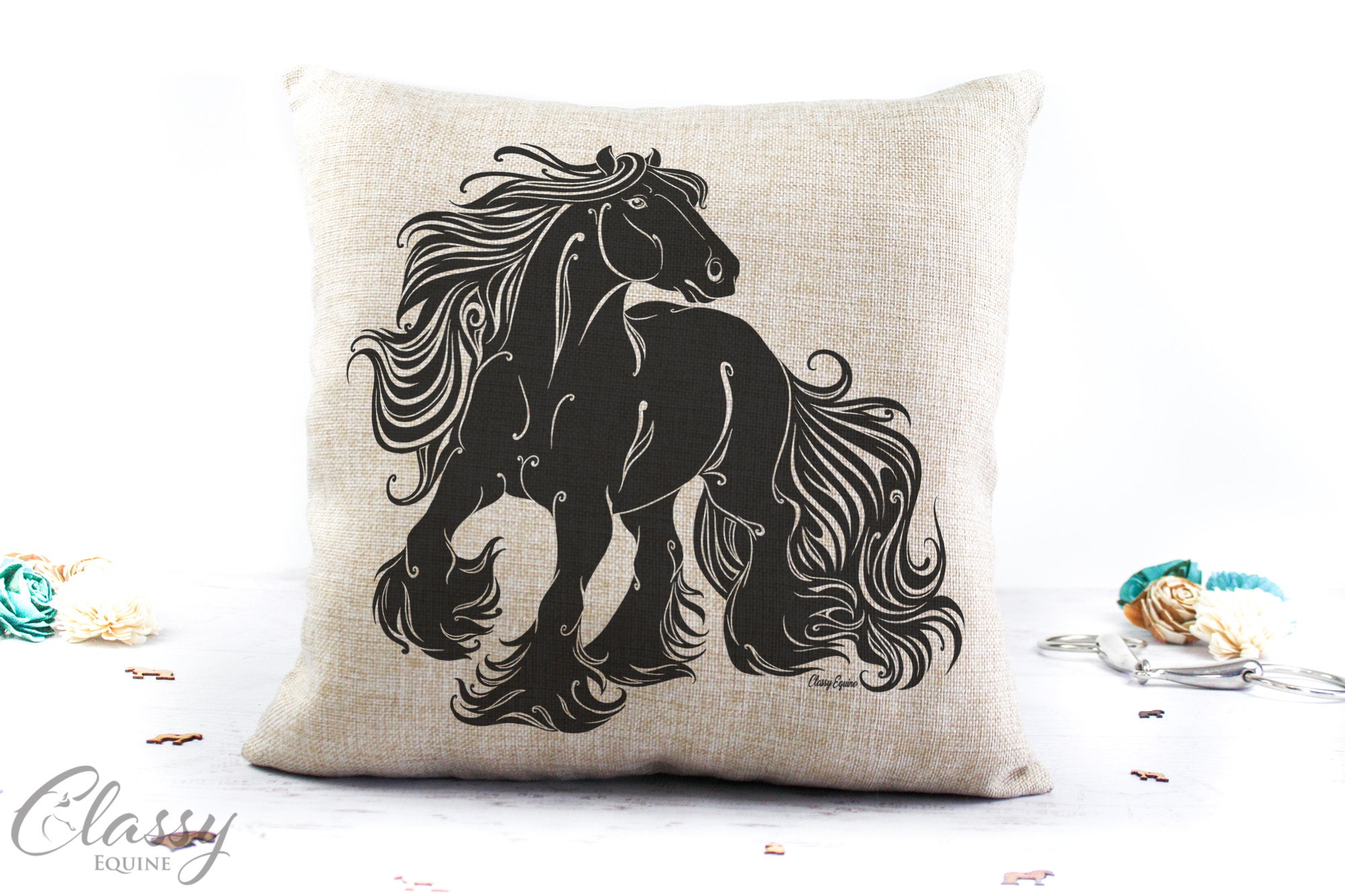 Gypsy Horse Pillow Cover - Joyful Gypsy Horse