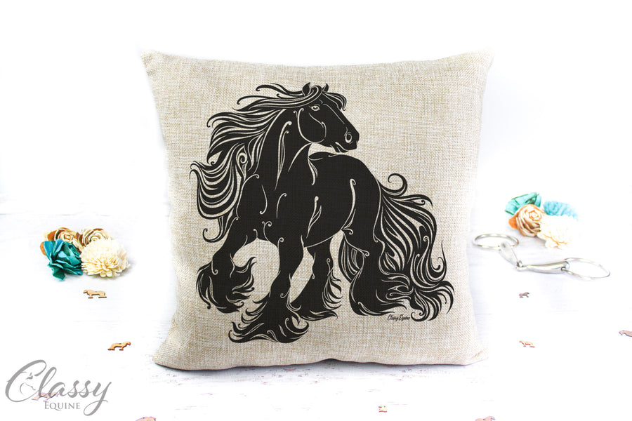 Gypsy Horse Pillow Cover - Joyful Gypsy Horse