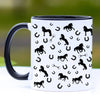Horse Coffee Mug - Friesian Horse Silhouettes